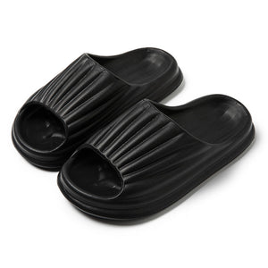 Home Slippers Women Men New Solid Striped Peep-toe Shoes House Floor Bathroom Slippers For Couple