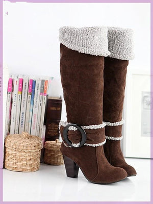 Womens Boots Shoes High Heeled Knee High Boots